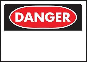 Hy-Ko 523 Danger Sign, Rectangular, White Background, Polyethylene, 14 in W x 10 in H Dimensions, Pack of 5