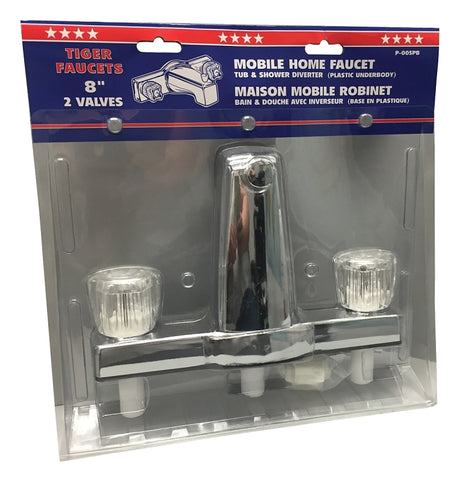 US Hardware P-005PB Tub and Shower Diverter, Chrome, 2-Handle