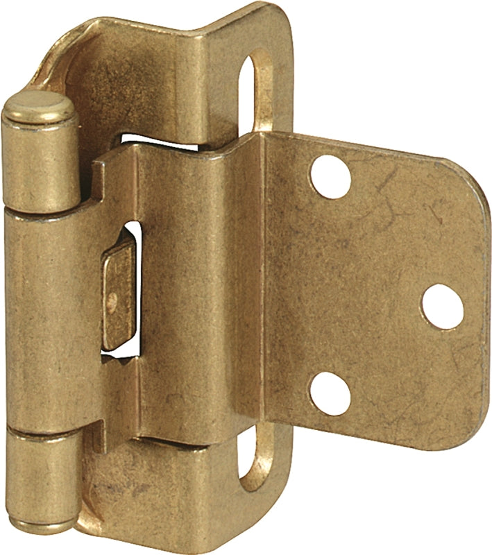 Amerock BPR7565BB Cabinet Hinge, 3/8 in Inset, Burnished Brass, 2-1/4 in L x 1-13/16 in W