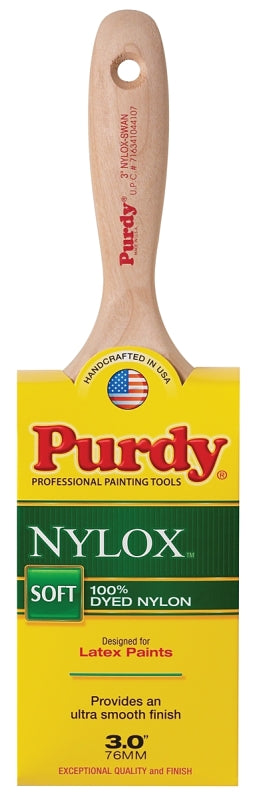 Purdy 400230 Wall Brush, Hardwood Handle, 3 in W, Nylon Bristle, Beaver Tail Handle