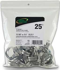 Ideal-Tridon Hy-Gear 67-6 Series 6716550 Worm Gear Hose Clamp, #16, 11/16 to 1-1/2 in, Stainless Steel