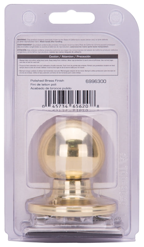 ProSource T3740V-PS Dummy Knob, T3 Design, 1-3/8 to 1-3/4 in Thick Door, Brass, 65.7 mm Rose/Base