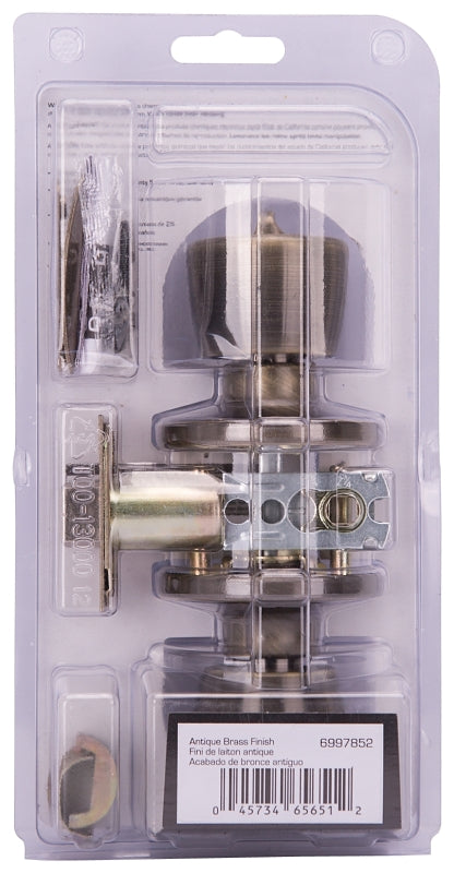ProSource TS810V-PS Privacy Lockset, Tubular, Tulip Design, Brass