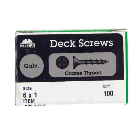 HILLMAN No. 6 Ga. X 1 in. L Gray Phillips Bugle Head Deck Screws 100 pk
