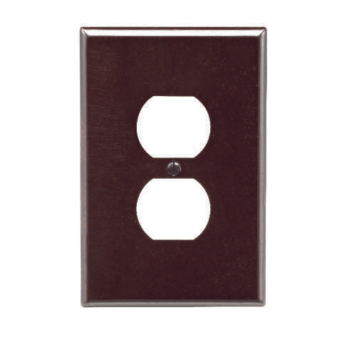 Leviton Brown 1 gang Thermoset Plastic Duplex Wall Plate 1 pk