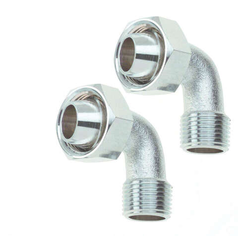 William Harvey Bent Bathcock Coupling Universal 1/2 in. Silver Brass 2 pc