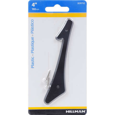 HILLMAN 4 in. Black Plastic Nail-On Number 1 1 pc, Pack of 10