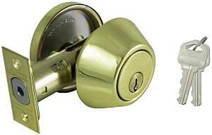 ProSource DB71V-PS Deadbolt, 3 Grade, Polished Brass, 2-3/8 to 2-3/4 in Backset, KW1 Keyway, Pack of 3