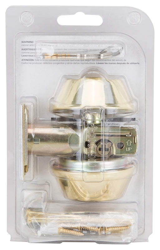 ProSource DB72V-PS Deadbolt, 3 Grade, Polished Brass, 2-3/8 to 2-3/4 in Backset, KW1 Keyway, Pack of 3