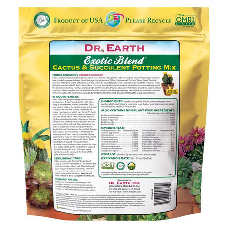 Dr. Earth Exotic Blend Organic Cacti and Succulent Potting Mix 4 qt, Pack of 12