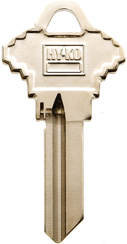 Hy-Ko 11010SC19 Key Blank, Brass, Nickel, For: Schlage Cabinet, House Locks and Padlocks, SC19 Key Number, Pack of 10