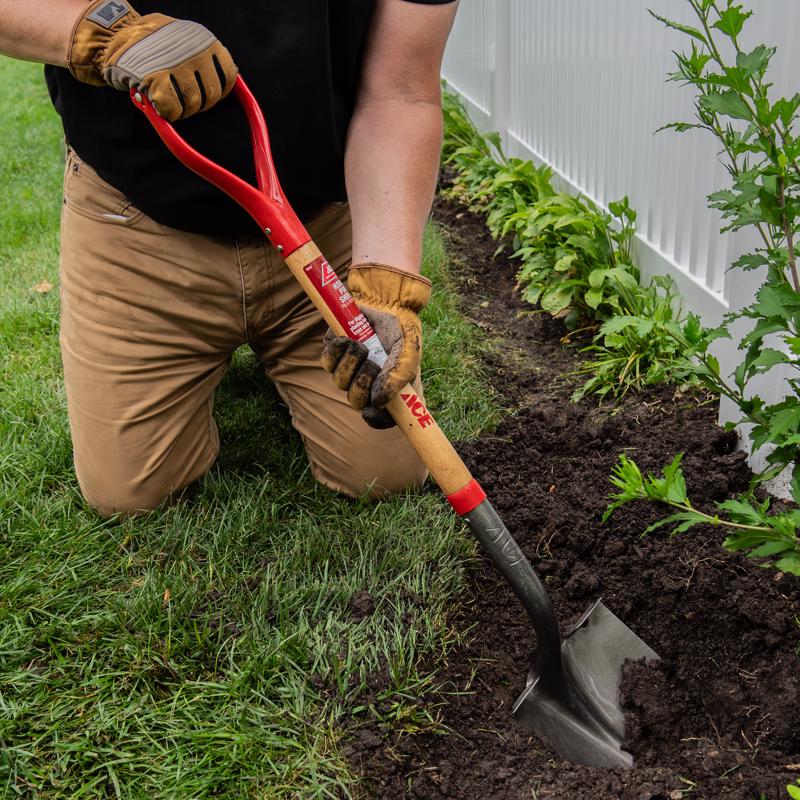 Ace 47 in. Steel Round Drain Spade Wood Handle