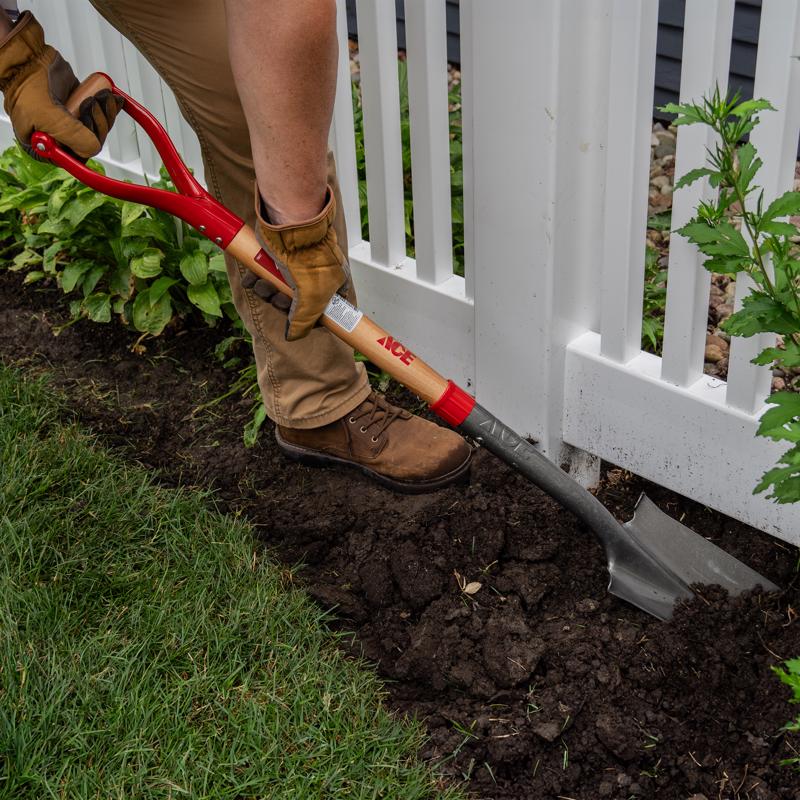 Ace 47 in. Steel Round Drain Spade Wood Handle