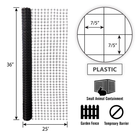 Garden Craft 36 in. H X 25 ft. L Plastic Fencing 1 in. X 1 in. in.