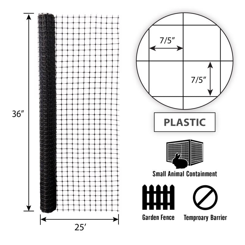 Garden Craft 36 in. H X 25 ft. L Plastic Fencing 1 in. X 1 in. in.