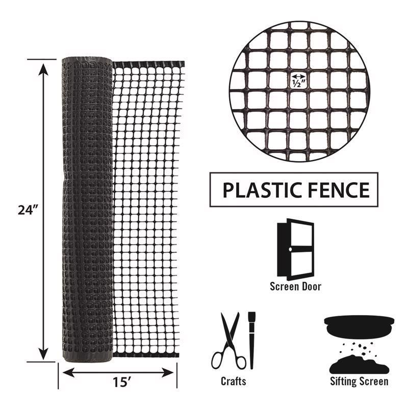Garden Craft 24 in. H X 15 ft. L Plastic Fencing 1 in. X 1 in. in.