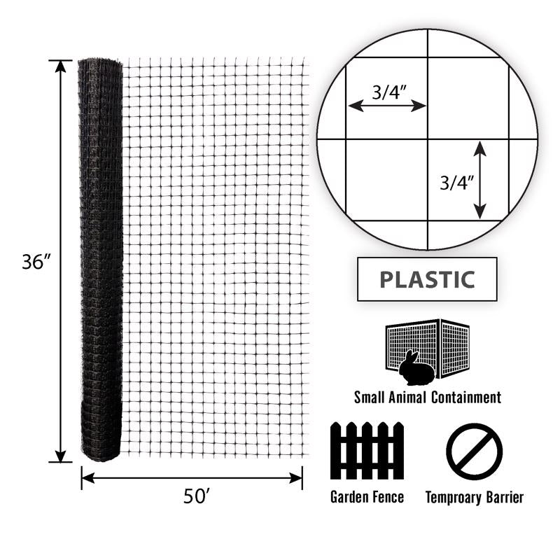 Garden Craft 36 in. H X 50 ft. L Plastic Fencing 1 in. X 1 in. in.