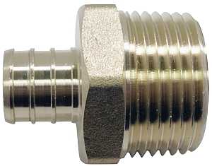 Apollo APXMA341 Pipe Adapter, 3/4 x 1 in, PEX x MPT, Brass, 200 psi Pressure