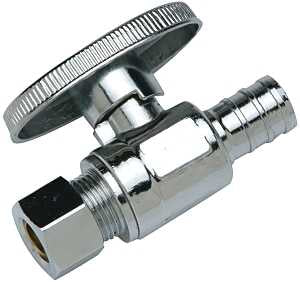 Apollo APXVS1238C Stop Valve, 1/2 x 3/8 in Connection, PEX Barb x Compression, Brass Body