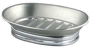 iDESIGN 76050 Soap Dish, Brushed, Stainless Steel, Pack of 2