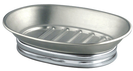 iDESIGN 76050 Soap Dish, Brushed, Stainless Steel, Pack of 2