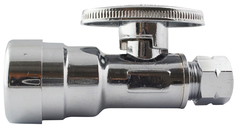 Apollo APXPV1238S Stop Valve, 1/2 x 3/8 in Connection, Push-Fit x Compression, Brass Body, 180 deg F Temperature