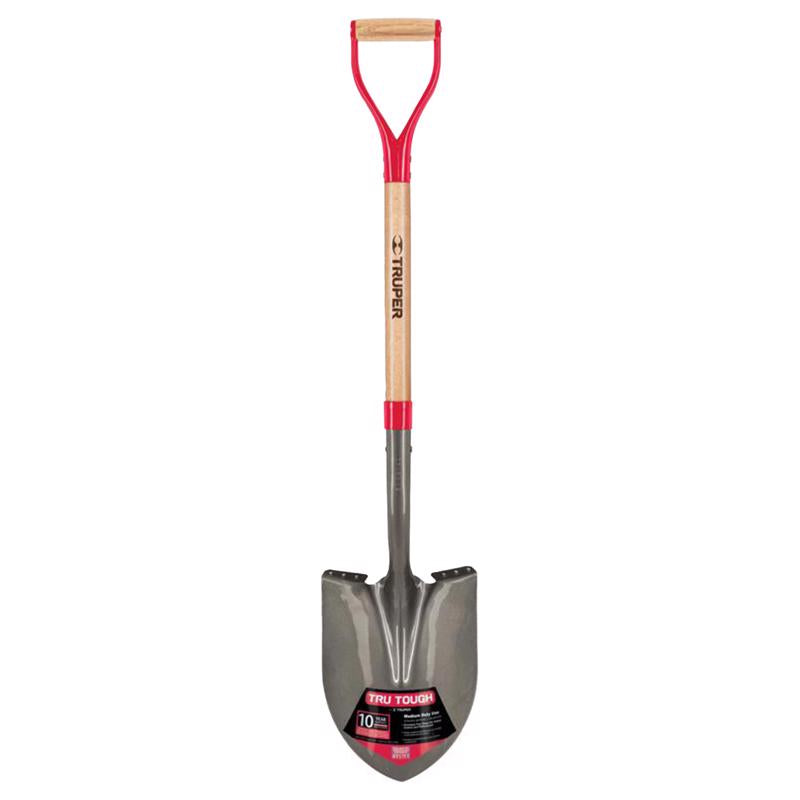 Truper Tru-Tough 41 in. Steel Round Digging Shovel Wood Handle, Pack of 6