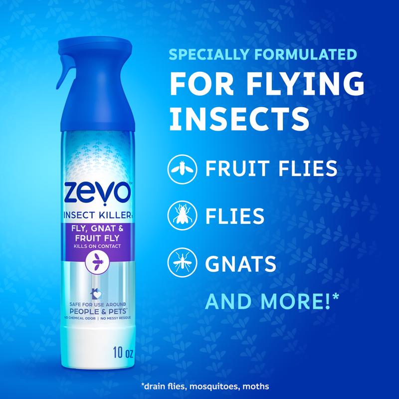 Zevo Flying Insect Killer Spray 10 oz, Pack of 6