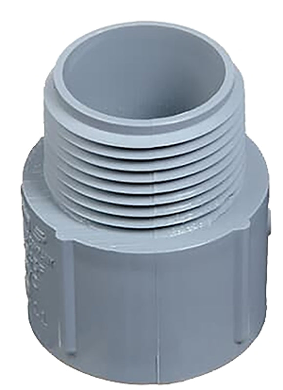 Carlon E943E5-UPC Terminal Adapter, 3/4 in MPT x Socket, 1.29 in Dia, 1.47 in L, Gray