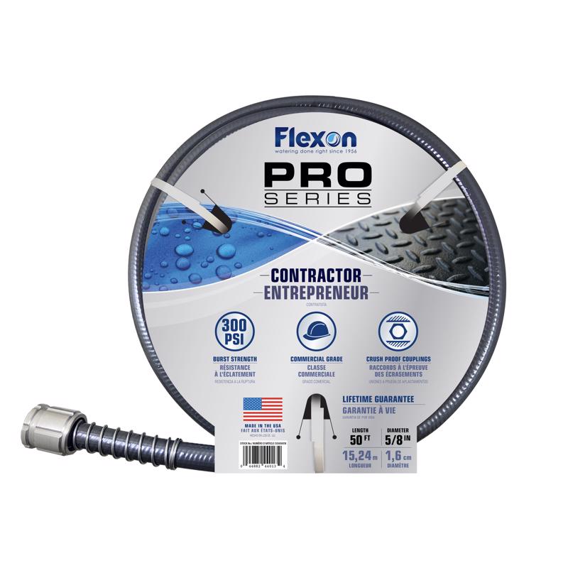 Flexon Pro Series 5/8 in. D X 50 ft. L Heavy Duty Contractor Grade Garden Hose