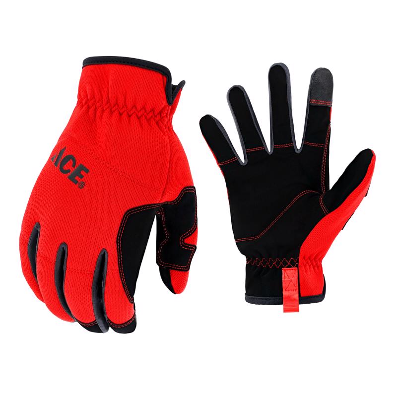Ace L I-Mesh High Performance Utility Red Gloves