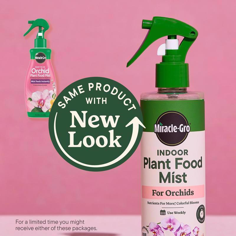 Miracle-Gro 200195 Orchid Plant Food Mist, 8 oz Bottle, Liquid, 0.02-0.02-0.02 N-P-K Ratio