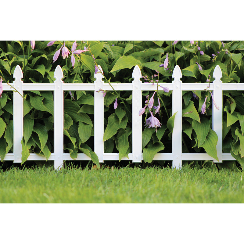 Master Mark 12 in. L X 13 in. H Plastic White Cottage Fence, Pack of 36