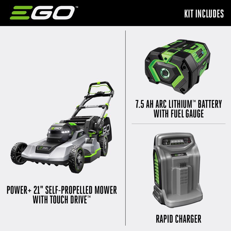 EGO Power+Touch Drive LM2125SP 21 in. 56 V Battery Self-Propelled Lawn Mower Kit (Battery & Charger)