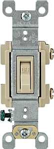 Leviton RS115-ICP Series Switch, Ivory, 15 A, 0.5 hp Wattage, Push-In Terminal, Thermoplastic Housing Material
