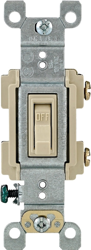 Leviton RS115-ICP Series Switch, Ivory, 15 A, 0.5 hp Wattage, Push-In Terminal, Thermoplastic Housing Material