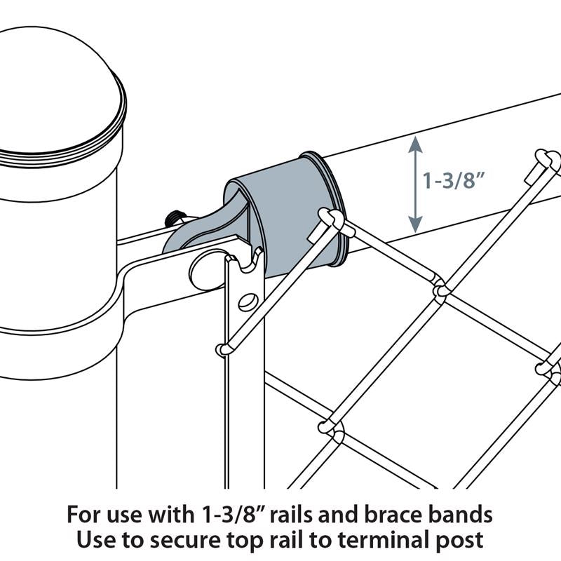Yardlink Silver Aluminum Chain Link Rail End Cap 1 pk