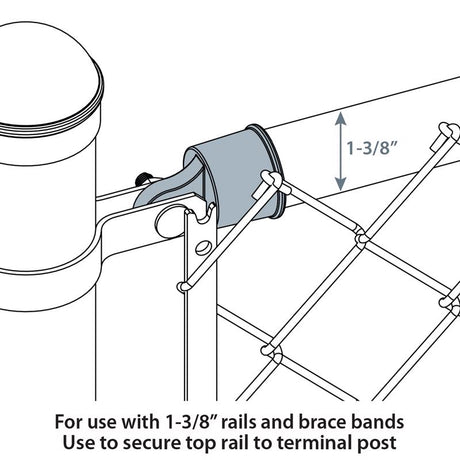 Yardlink Silver Aluminum Chain Link Rail End Cap 1 pk
