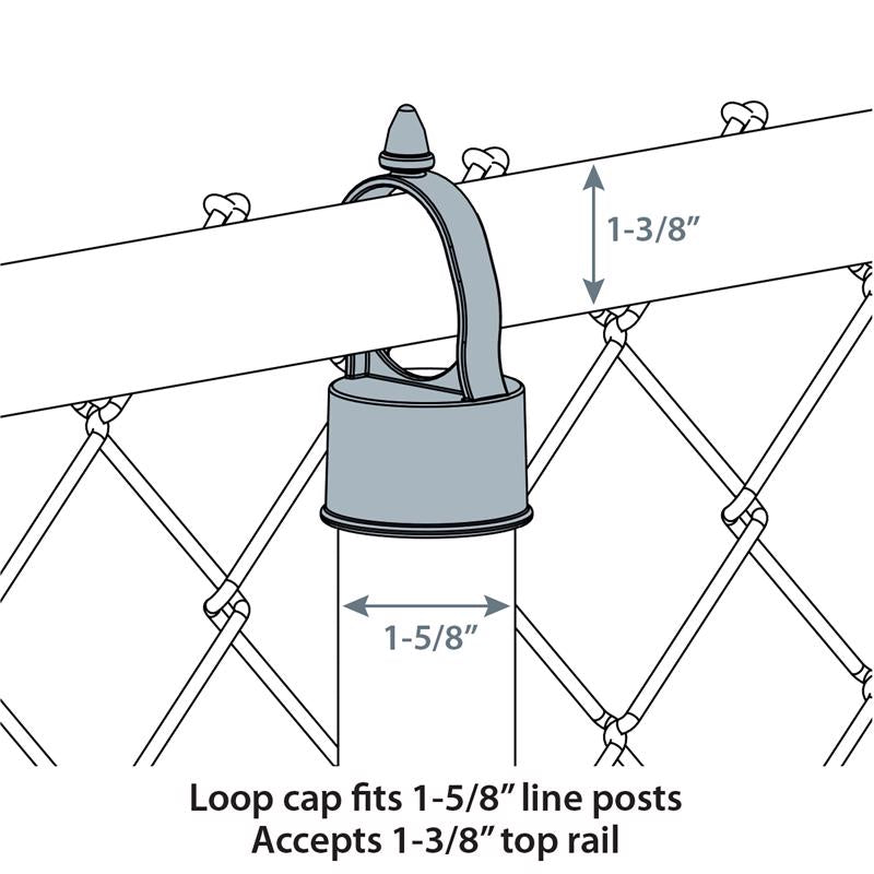 Yardlink Aluminum Chain Link Eye Top Cap 1 pk