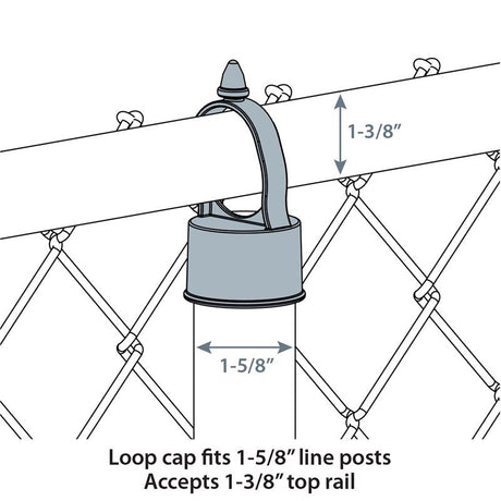 Yardlink Aluminum Chain Link Eye Top Cap 1 pk