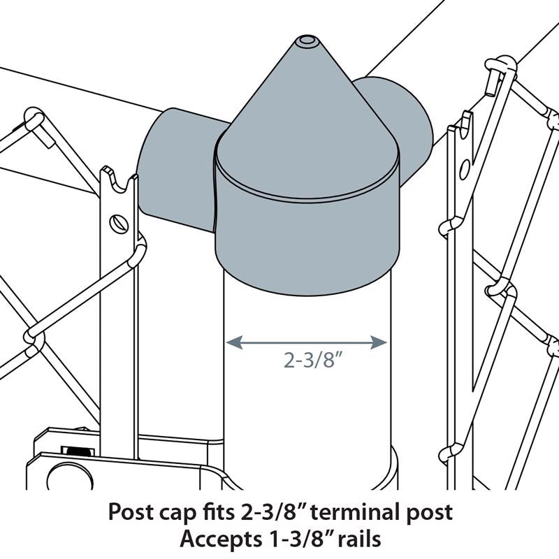 Yardlink Silver Aluminum Chain Link Bullet Cap 1 pk