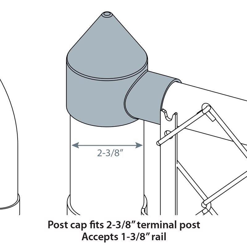 Yardlink Silver Aluminum Chain Link Bullet Cap 1 pk