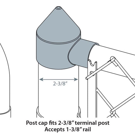 Yardlink Silver Aluminum Chain Link Bullet Cap 1 pk