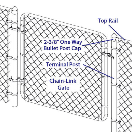Yardlink Silver Aluminum Chain Link Bullet Cap 1 pk