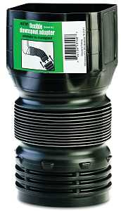 Amerimax ADP53102 Downspout Adapter, PVC, Black