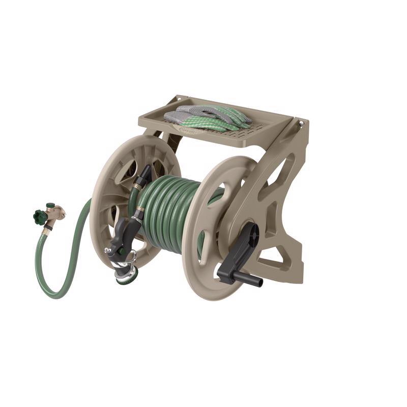 Suncast Hose Handler 200 ft. Taupe Retractable Wall Mounted Hose Reel