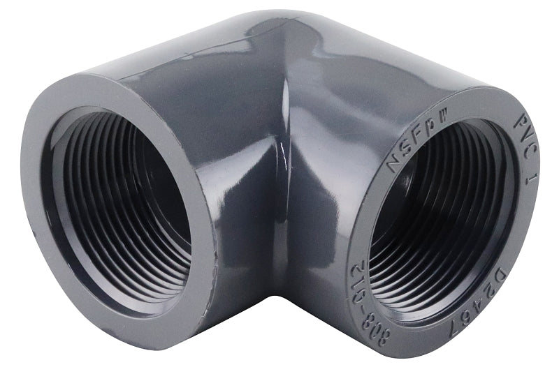 Lasco 808012BC Pipe Elbow, 1-1/4 in, Female, 90 deg Angle, PVC, SCH 80 Schedule