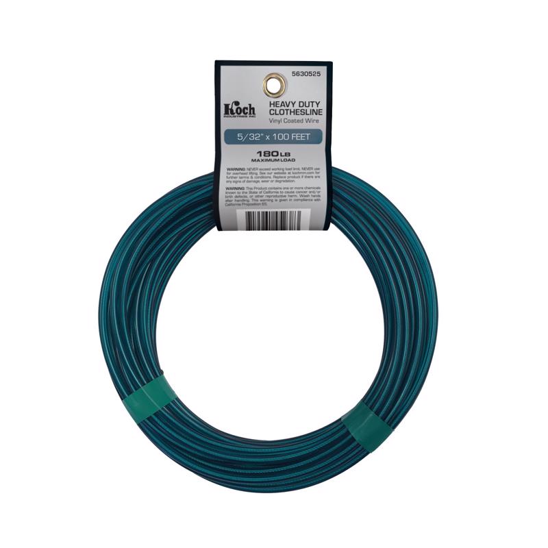 Koch Industries 5/32 in. D X 100 ft. L Green Cabled Wire Vinyl Clothesline Wire