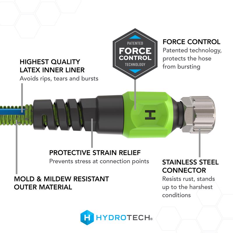 Hydrotech ProSeries 50 ft. L Heavy Duty Professional Grade Expandable Flexible Garden Hose, Pack of 3