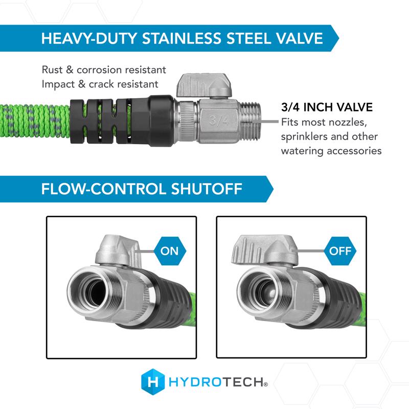 Hydrotech ProSeries 50 ft. L Heavy Duty Professional Grade Expandable Flexible Garden Hose, Pack of 3